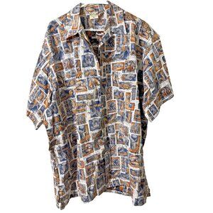 Go Barefoot Sealife Fish Men's Button Down Cotton Shirt Size 3XL
